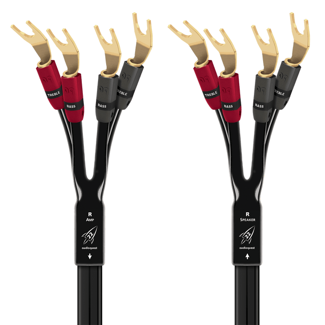 AudioQuest Rocket 22 Single - BiWire - ROCK22B8SBWBG 8 ft = 2.4 m Pair 2 x Bananas > 4 x Bananas - Gold