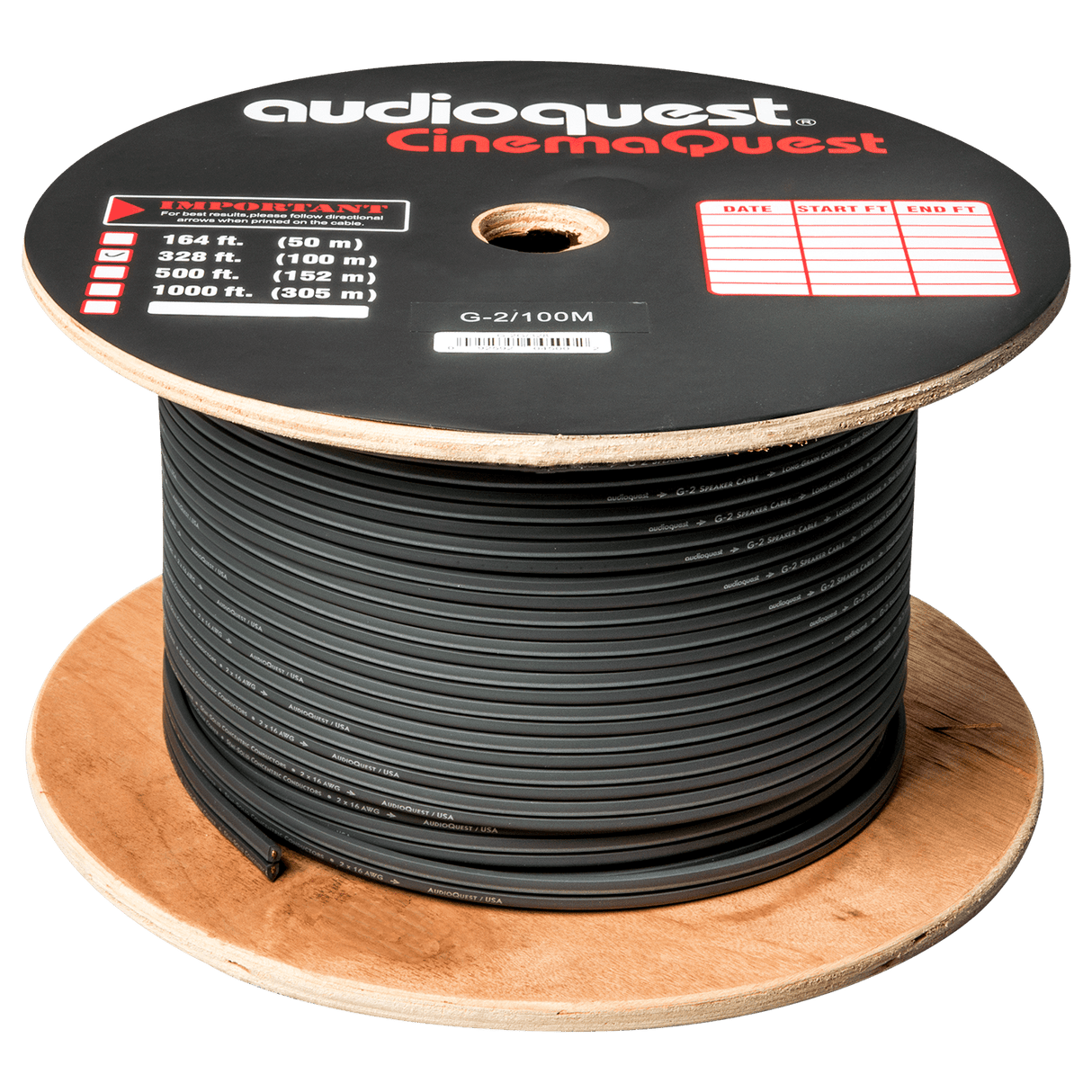 AudioQuest G2 - G-2G/30FT 30 ft = 9 m Dark Gray with Silver Stripe PVC