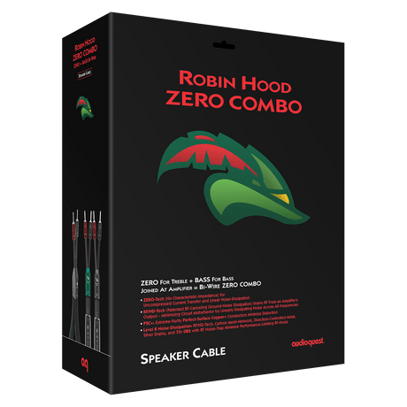 AudioQuest Robin Hood ZERO BiWire COMBO - RHOODZEROBW8PR-USUS 8 ft = 2.4 m Pair 2 x U-Spades > 4 x U-Spades