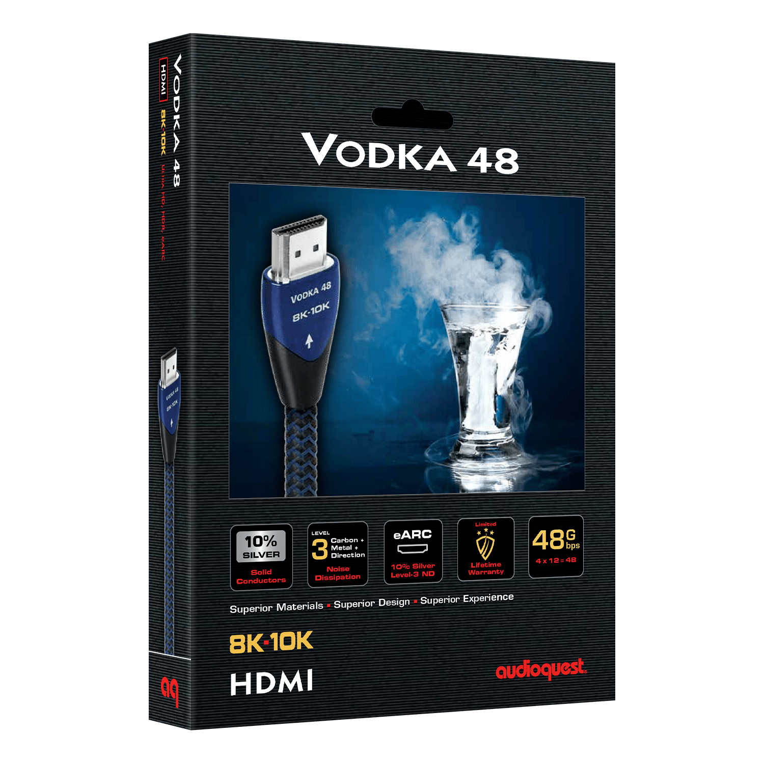 AudioQuest Vodka 48 Ultra High Speed 48Gbps HDMI 2.1 Cable - 0.75M (2' 6)
